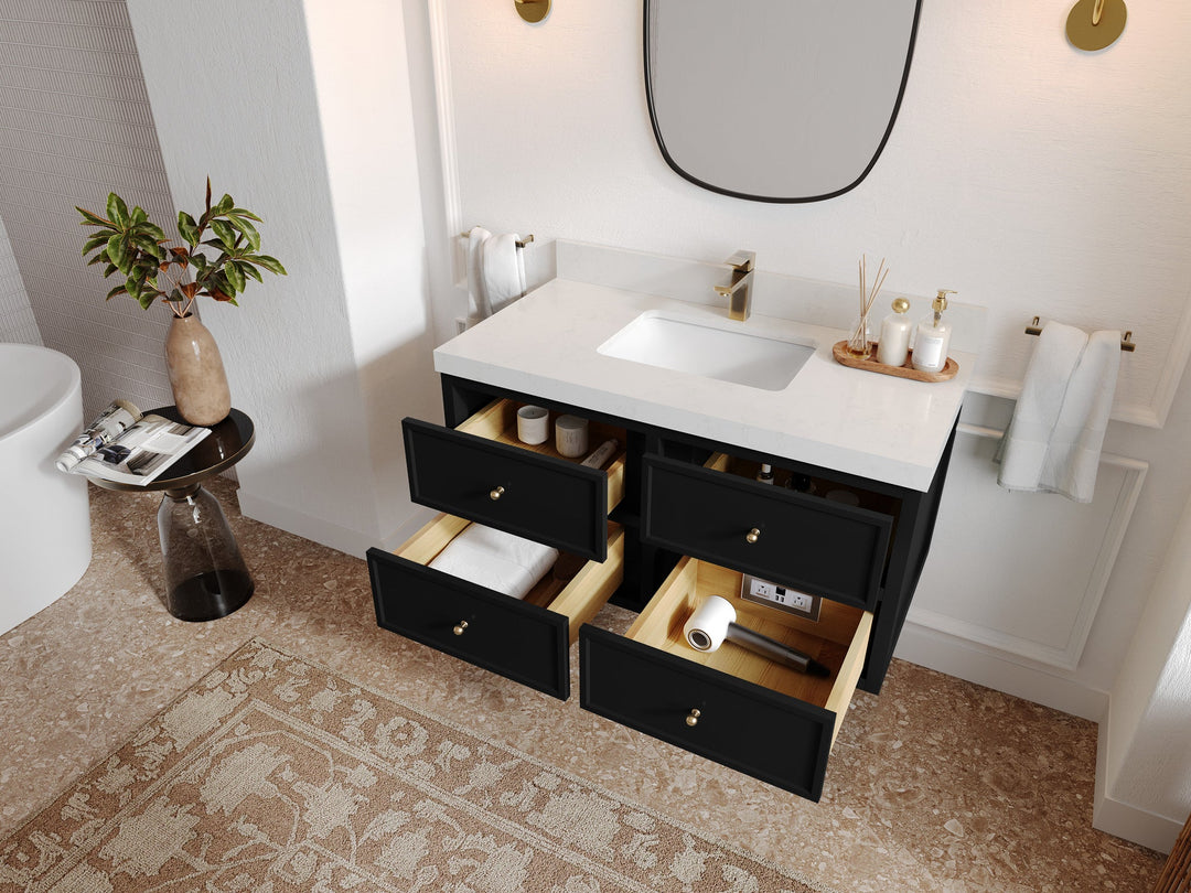 Roswell Floating 42 in. W x 22 in. D Single Sink Bathroom Vanity - Willow Bath and Vanity