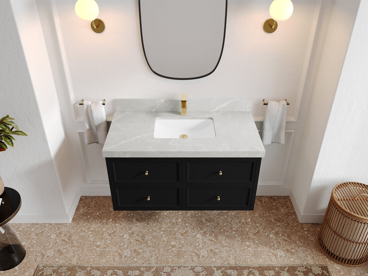Roswell Floating 42 in. W x 22 in. D Single Sink Bathroom Vanity - Willow Bath and Vanity