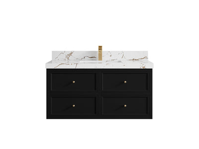 Roswell Floating 42 in. W x 22 in. D Single Sink Bathroom Vanity - Willow Bath and Vanity