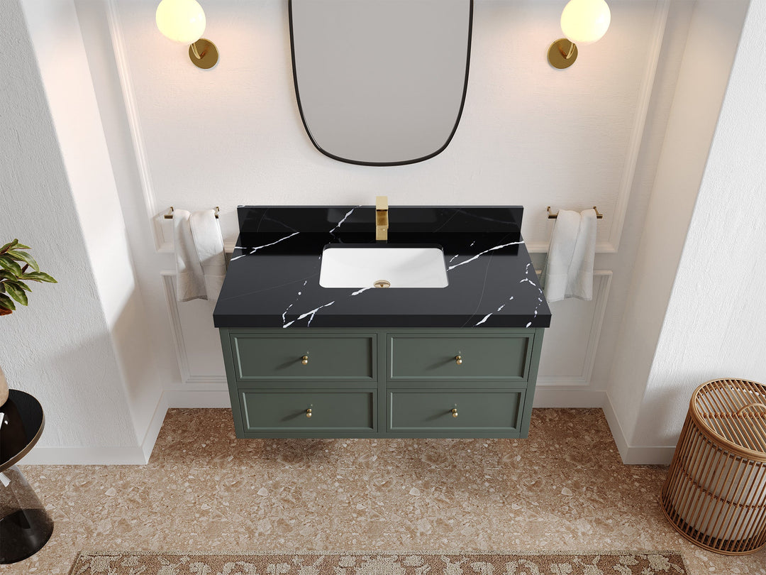 Roswell Floating 42 in. W x 22 in. D Single Sink Bathroom Vanity - Willow Bath and Vanity