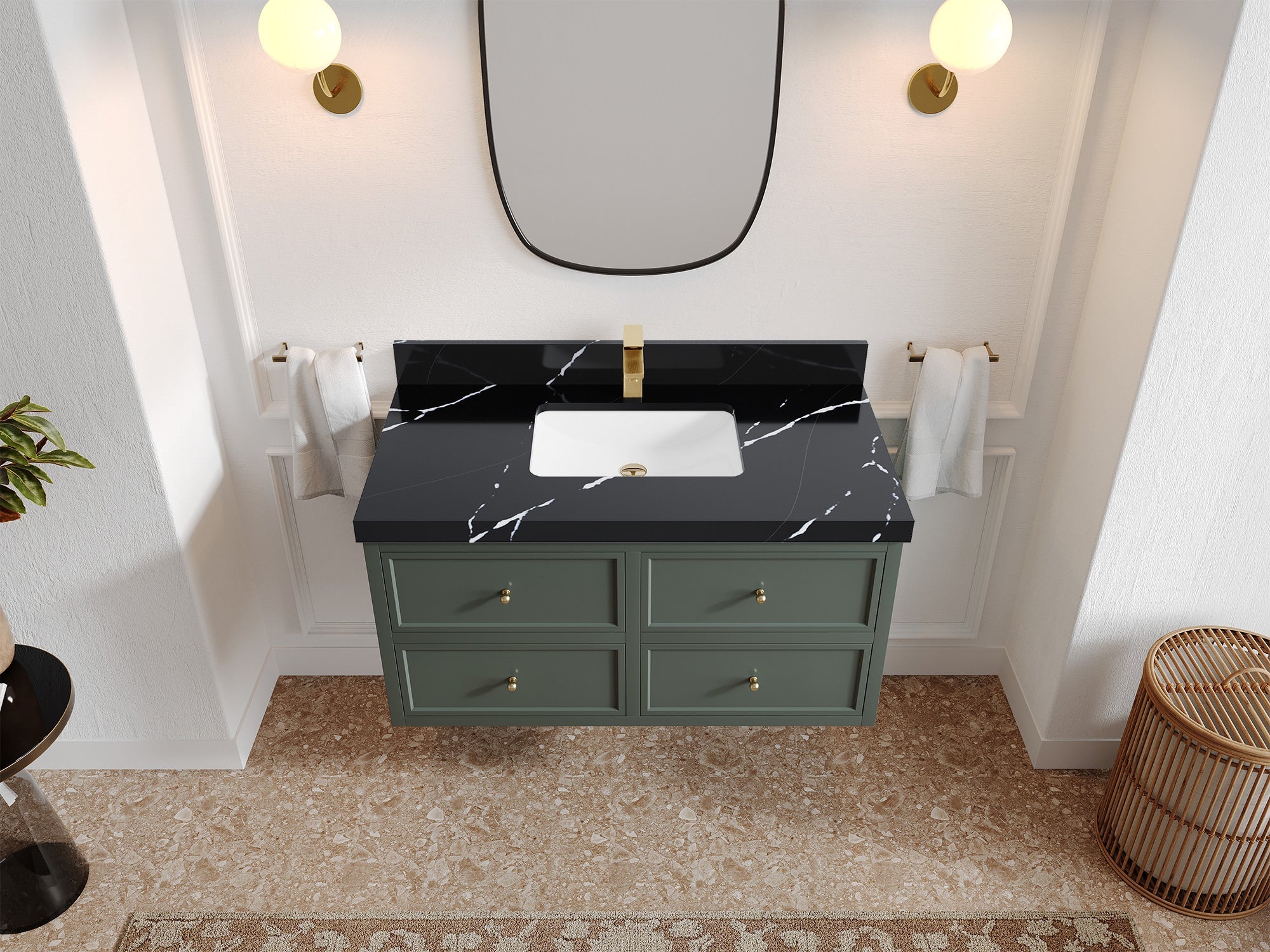 Roswell Floating 42 in. W x 22 in. D Single Sink Bathroom Vanity - Willow Bath and Vanity