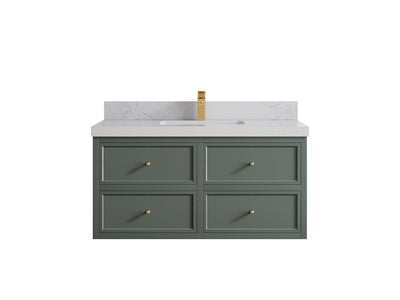 Roswell Floating 42 in. W x 22 in. D Single Sink Bathroom Vanity - Willow Bath and Vanity