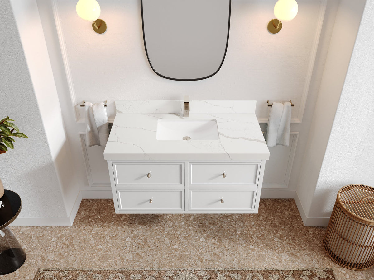 Roswell Floating 42 in. W x 22 in. D Single Sink Bathroom Vanity - Willow Bath and Vanity
