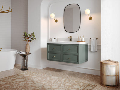 Roswell Floating 42 in. W x 22 in. D Single Sink Bathroom Vanity - Willow Bath and Vanity