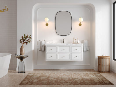 Roswell Floating 48 in. W x 22 in. D Single Sink Bathroom Vanity - Willow Bath and Vanity