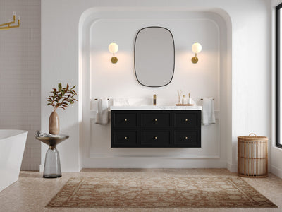 Roswell Floating 48 in. W x 22 in. D Single Sink Bathroom Vanity - Willow Bath and Vanity