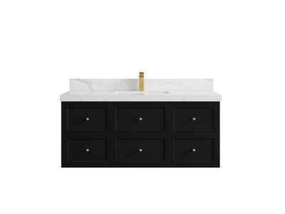 Roswell Floating 48 in. W x 22 in. D Single Sink Bathroom Vanity - Willow Bath and Vanity