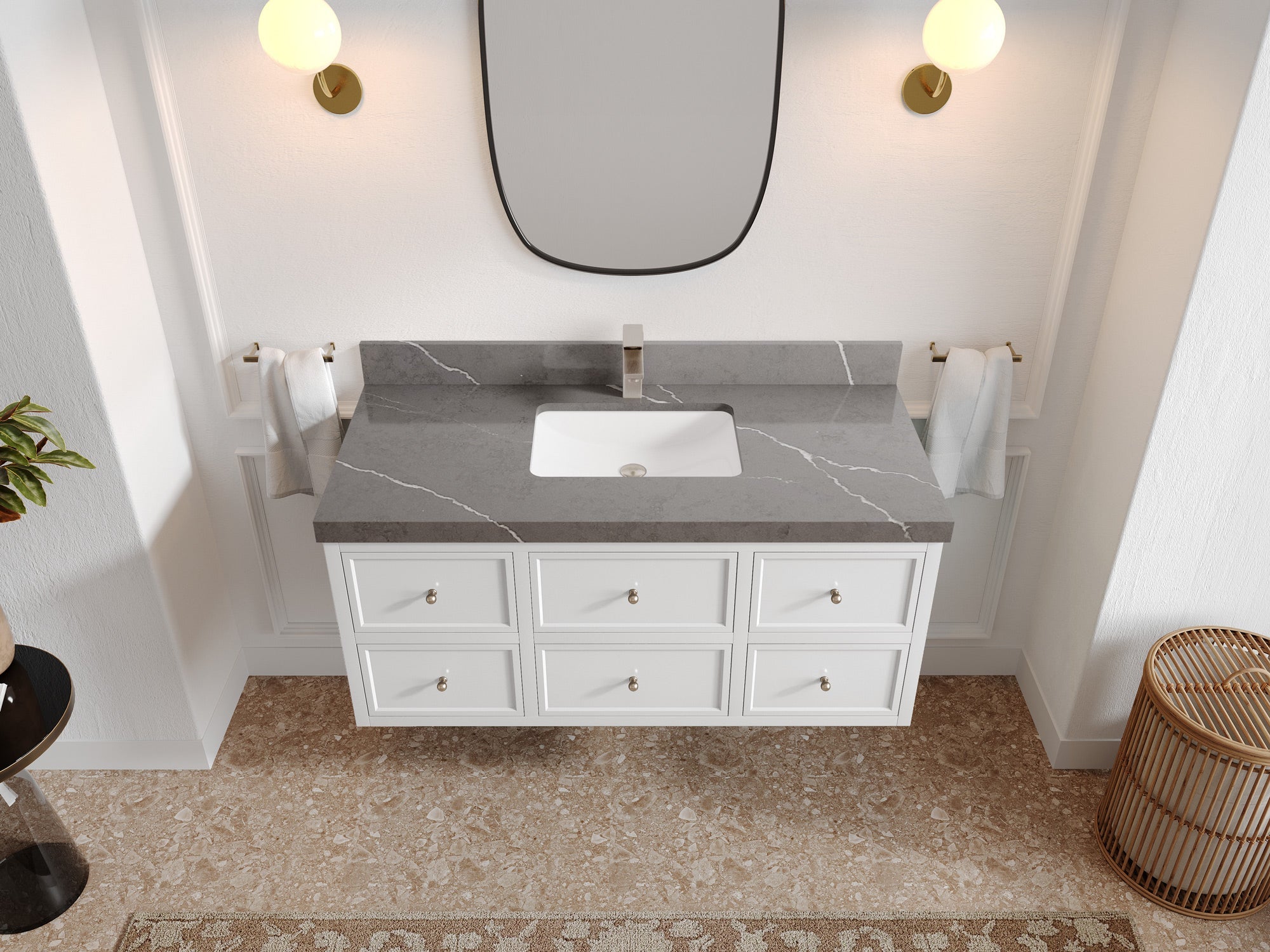 Roswell Floating 48 in. W x 22 in. D Single Sink Bathroom Vanity - Willow Bath and Vanity