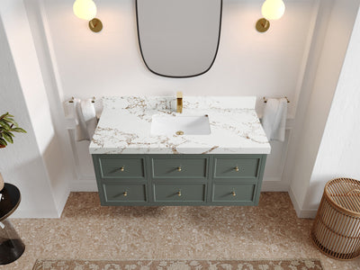 Roswell Floating 48 in. W x 22 in. D Single Sink Bathroom Vanity - Willow Bath and Vanity