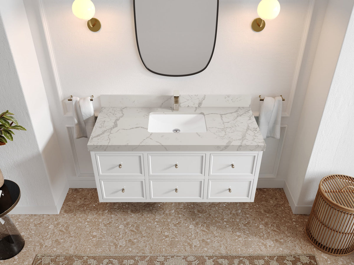 Roswell Floating 48 in. W x 22 in. D Single Sink Bathroom Vanity - Willow Bath and Vanity