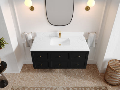 Roswell Floating 48 in. W x 22 in. D Single Sink Bathroom Vanity - Willow Bath and Vanity