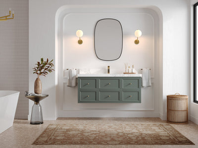 Roswell Floating 48 in. W x 22 in. D Single Sink Bathroom Vanity - Willow Bath and Vanity