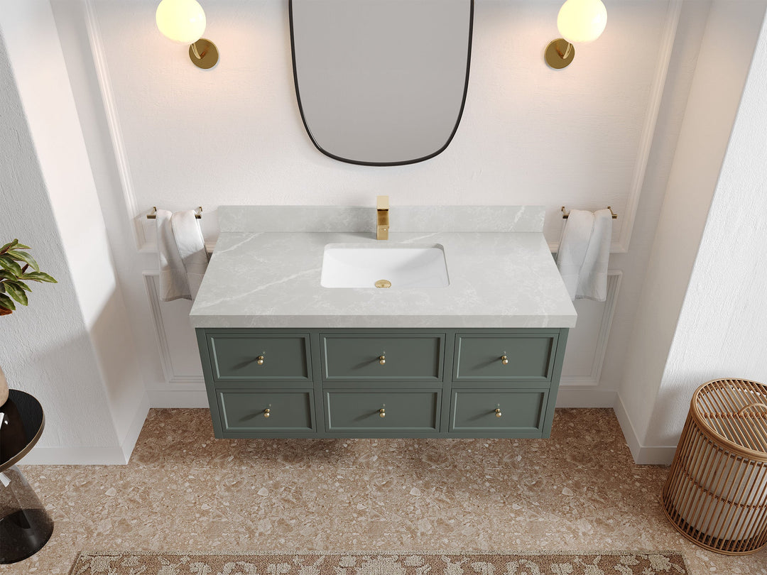 Roswell Floating 48 in. W x 22 in. D Single Sink Bathroom Vanity - Willow Bath and Vanity