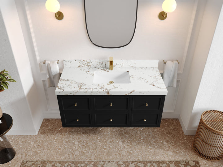 Roswell Floating 48 in. W x 22 in. D Single Sink Bathroom Vanity - photo 38