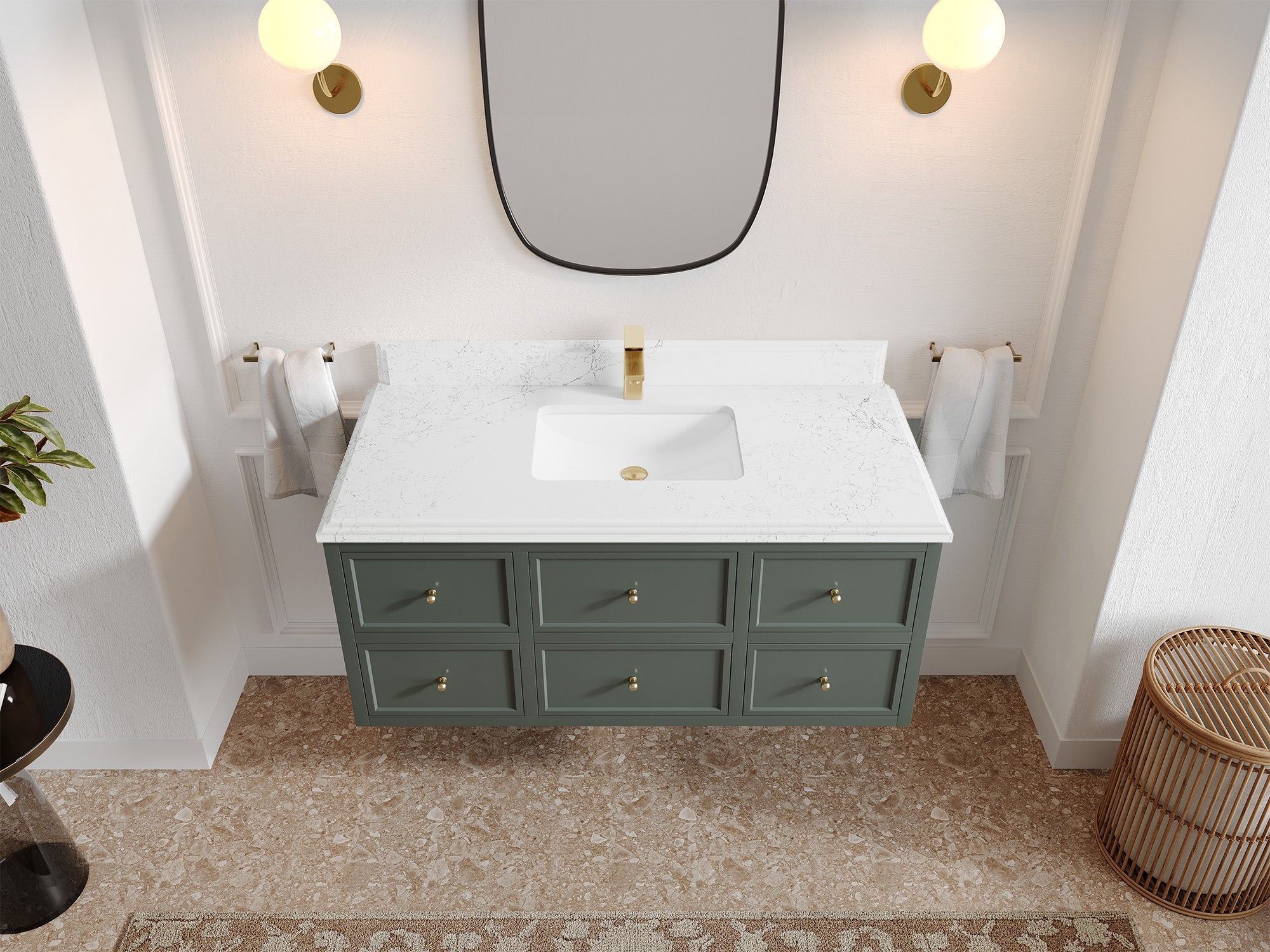 Roswell Floating 48 in. W x 22 in. D Single Sink Bathroom Vanity - Willow Bath and Vanity