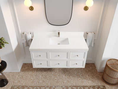 Roswell Floating 48 in. W x 22 in. D Single Sink Bathroom Vanity - Willow Bath and Vanity