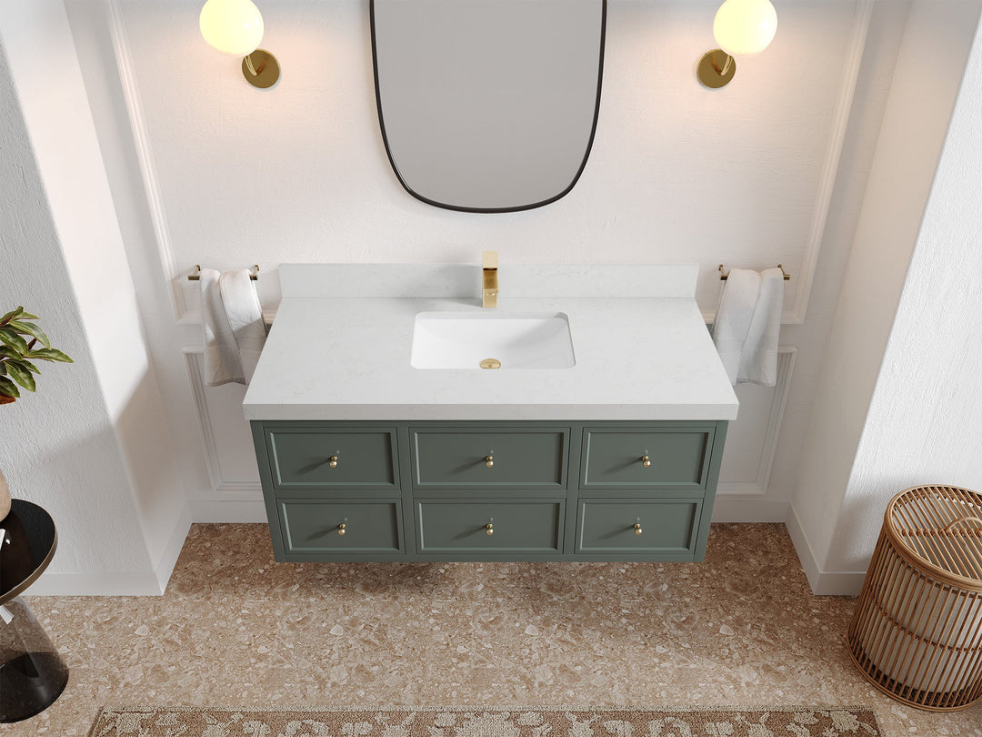 Roswell Floating 48 in. W x 22 in. D Single Sink Bathroom Vanity - Willow Bath and Vanity