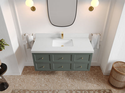 Roswell Floating 48 in. W x 22 in. D Single Sink Bathroom Vanity - Willow Bath and Vanity