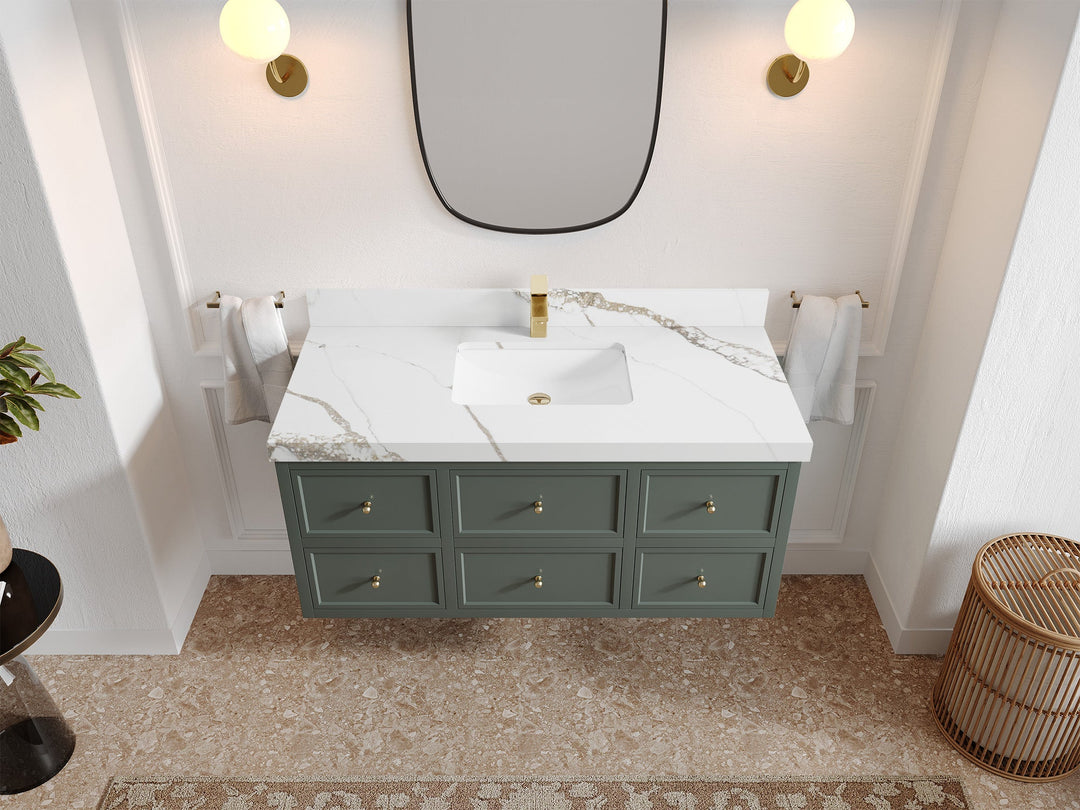 Roswell Floating 48 in. W x 22 in. D Single Sink Bathroom Vanity - Willow Bath and Vanity