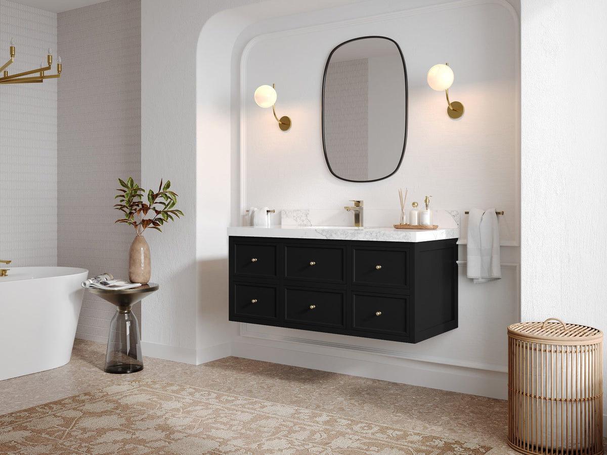 Roswell Floating 48 in. W x 22 in. D Single Sink Bathroom Vanity - Willow Bath and Vanity