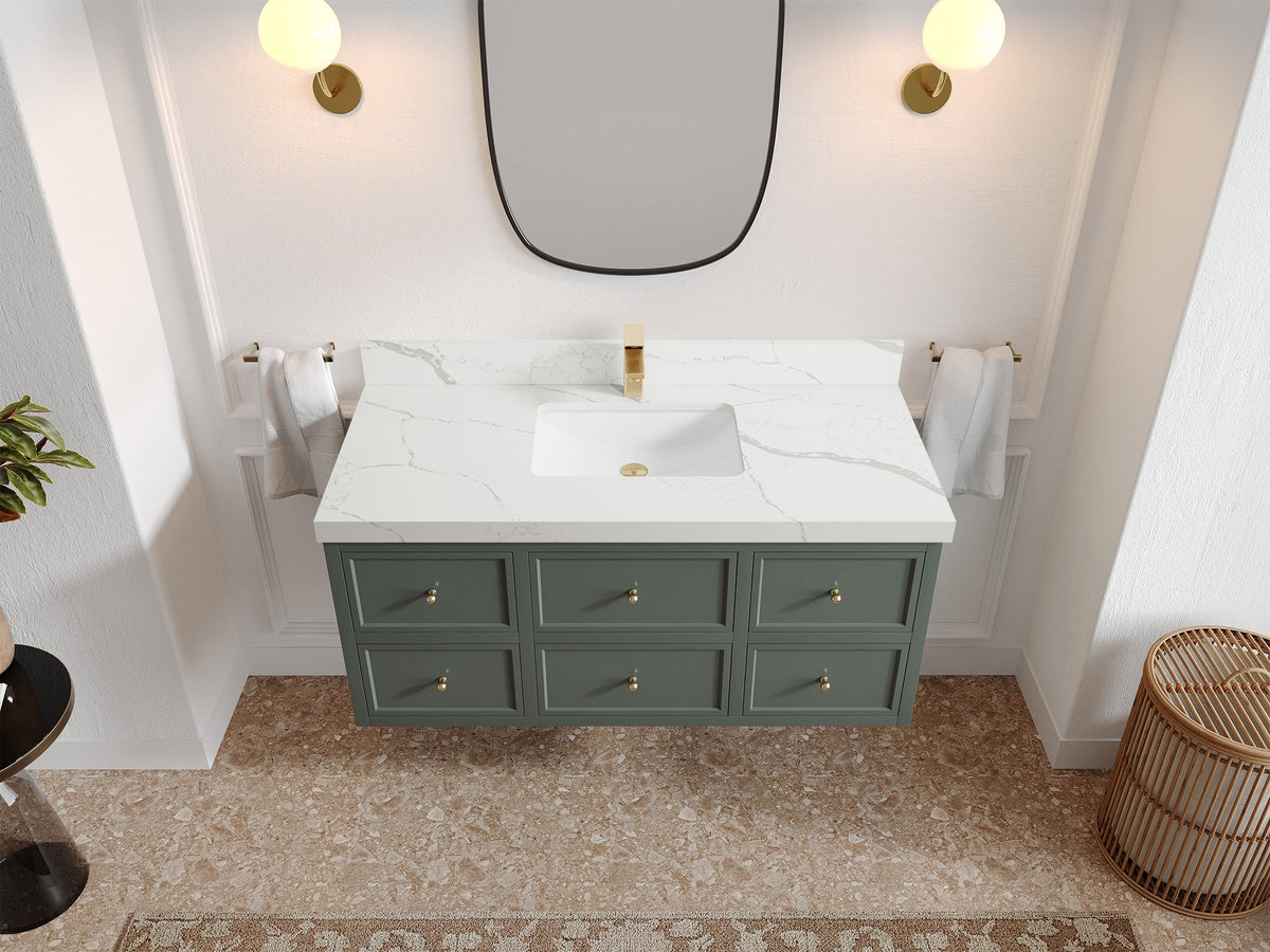 Roswell Floating 48 in. W x 22 in. D Single Sink Bathroom Vanity - Willow Bath and Vanity