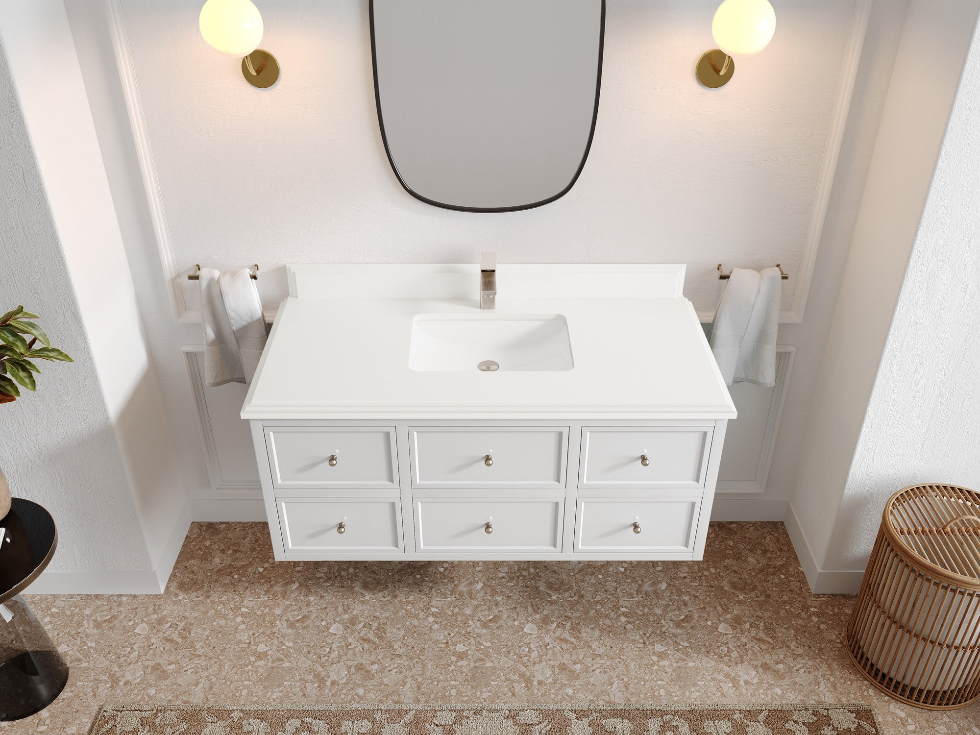 Roswell Floating 48 in. W x 22 in. D Single Sink Bathroom Vanity - Willow Bath and Vanity