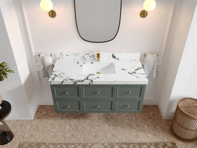 Roswell Floating 48 in. W x 22 in. D Single Sink Bathroom Vanity - Willow Bath and Vanity