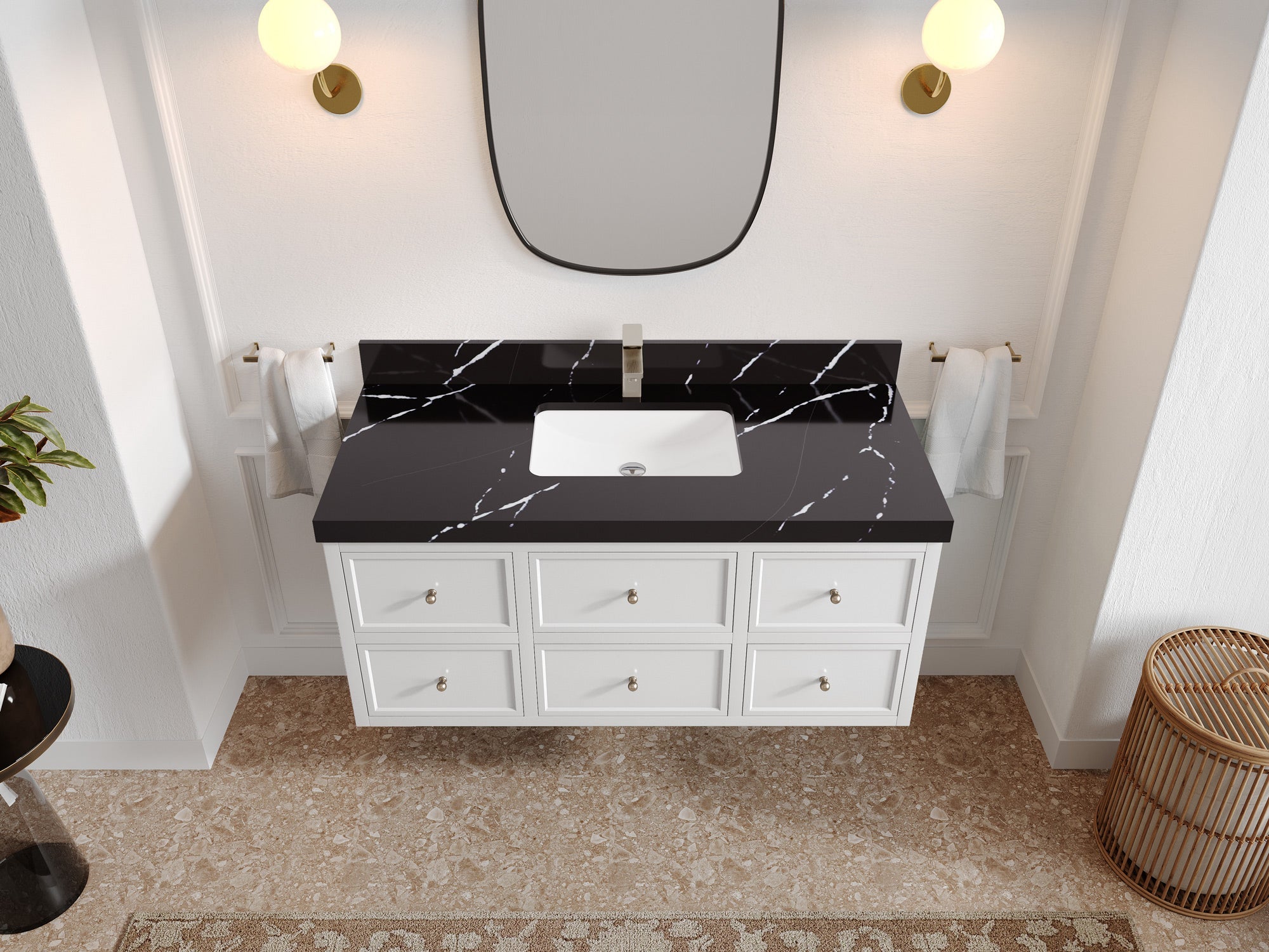 Roswell Floating 48 in. W x 22 in. D Single Sink Bathroom Vanity - Willow Bath and Vanity
