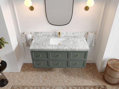 Roswell Floating 48 in. W x 22 in. D Single Sink Bathroom Vanity - Willow Bath and Vanity