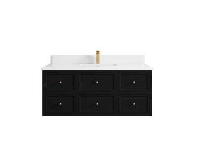 Roswell Floating 48 in. W x 22 in. D Single Sink Bathroom Vanity - Willow Bath and Vanity