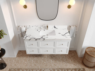 Roswell Floating 48 in. W x 22 in. D Single Sink Bathroom Vanity - Willow Bath and Vanity