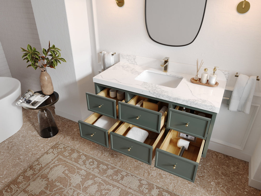 Roswell Floating 48 in. W x 22 in. D Single Sink Bathroom Vanity - Willow Bath and Vanity