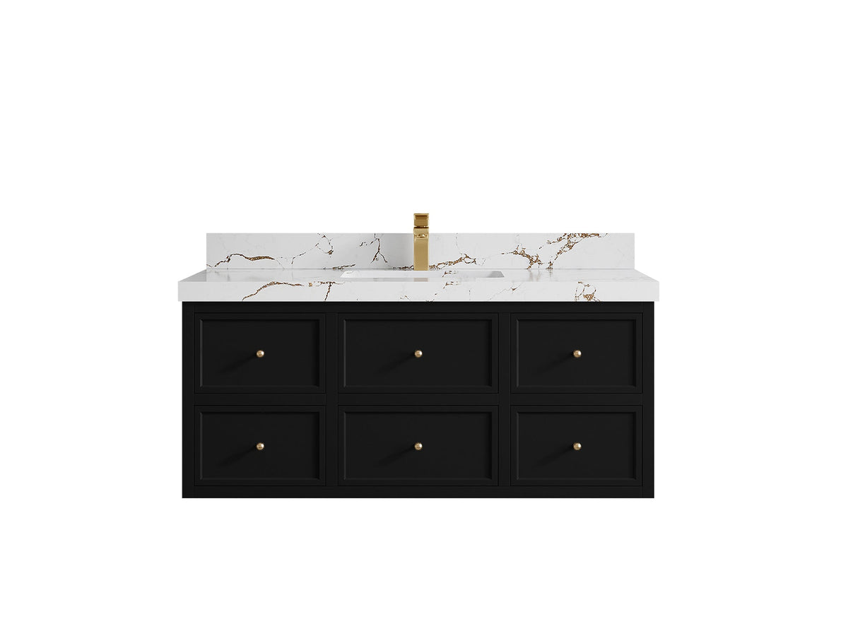 Roswell Floating 48 in. W x 22 in. D Single Sink Bathroom Vanity - Willow Bath and Vanity