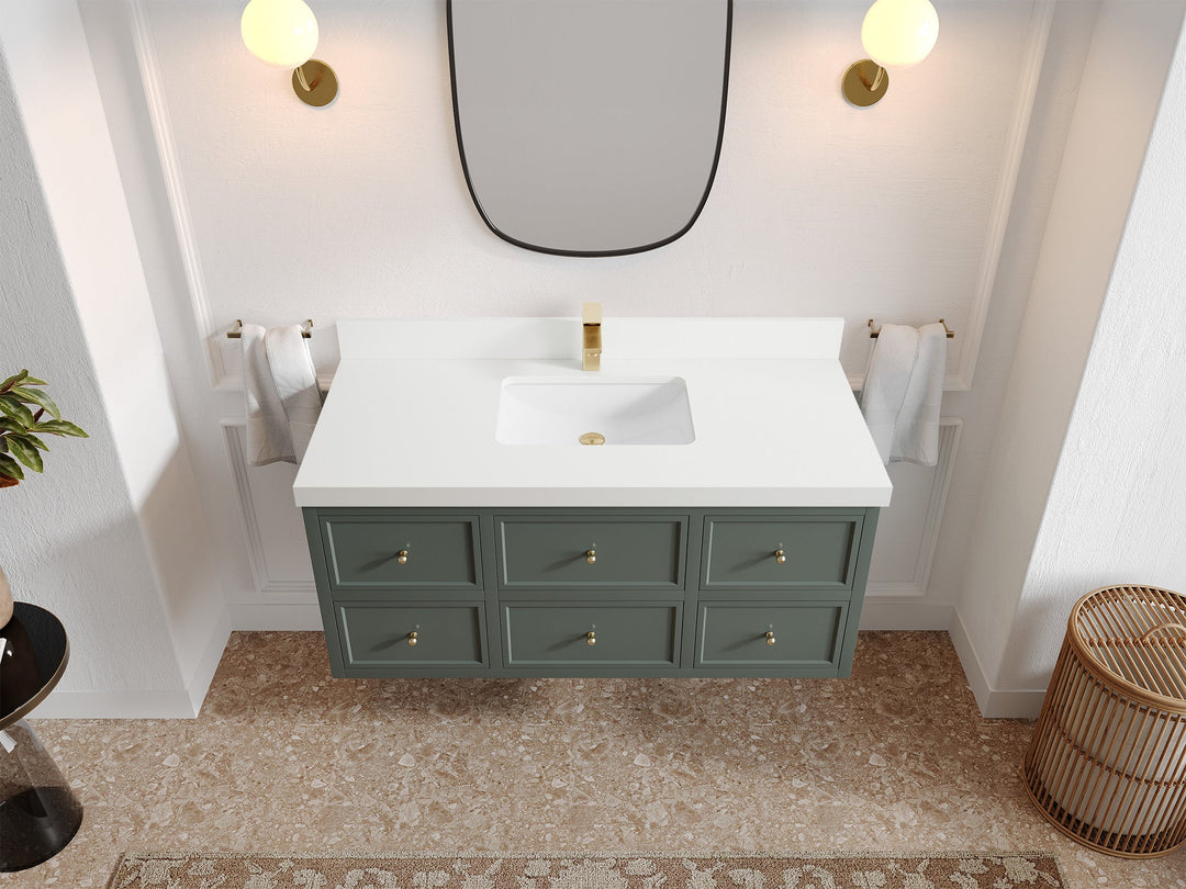Roswell Floating 48 in. W x 22 in. D Single Sink Bathroom Vanity - Willow Bath and Vanity