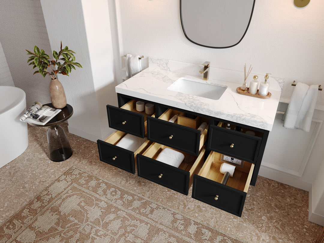 Roswell Floating 48 in. W x 22 in. D Single Sink Bathroom Vanity - Willow Bath and Vanity