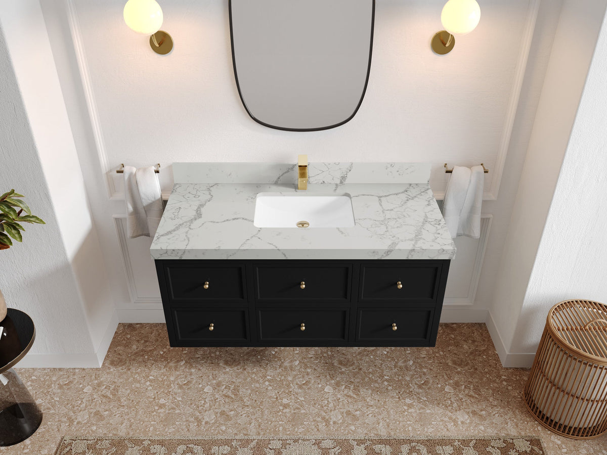Roswell Floating 48 in. W x 22 in. D Single Sink Bathroom Vanity - Willow Bath and Vanity