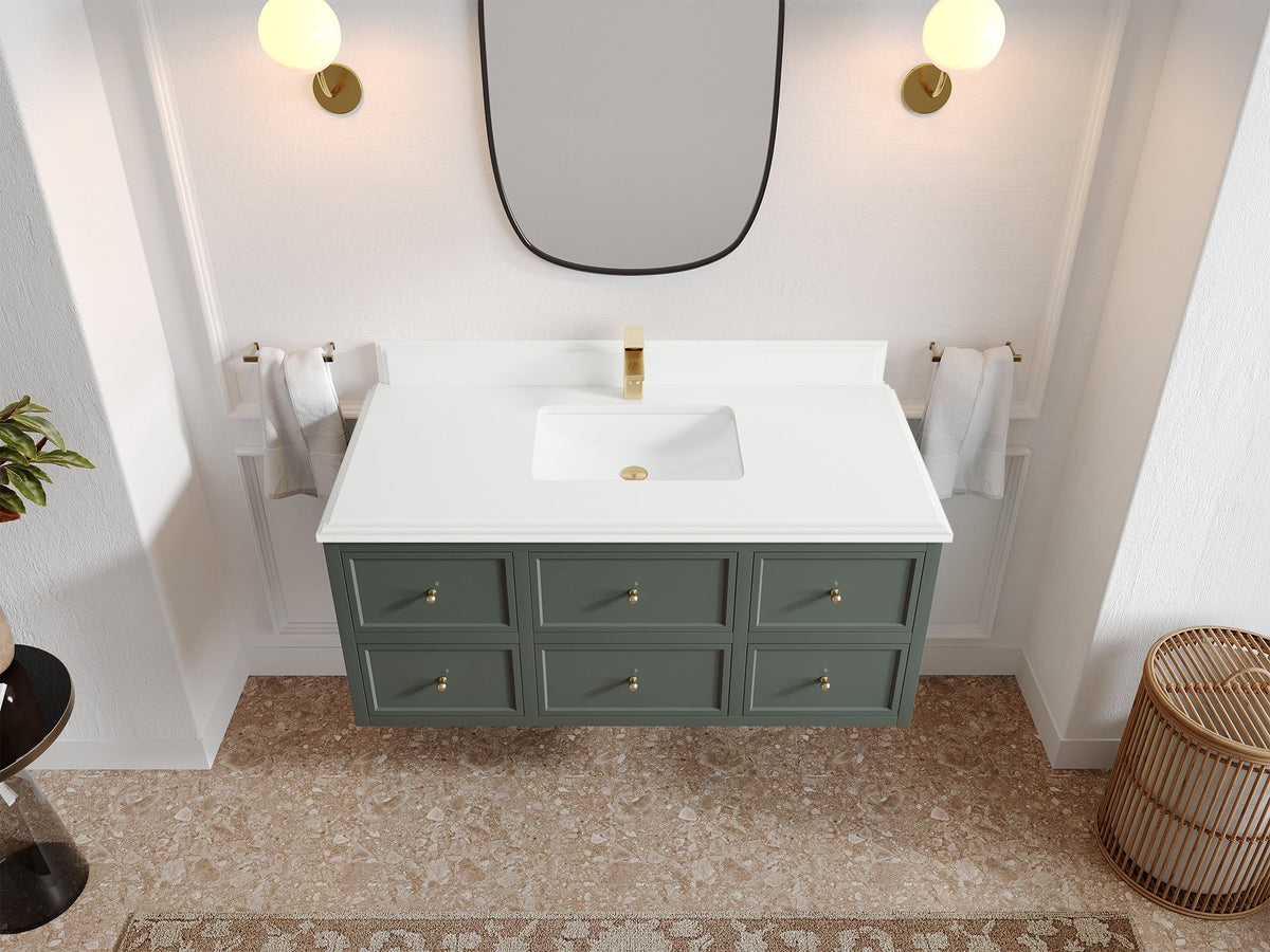 Roswell Floating 48 in. W x 22 in. D Single Sink Bathroom Vanity - Willow Bath and Vanity
