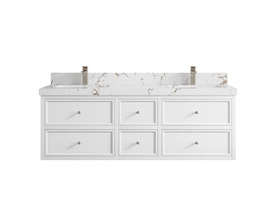 Roswell Floating 60 in. W x 22 in. D Double Sink Bathroom Vanity - Willow Bath and Vanity