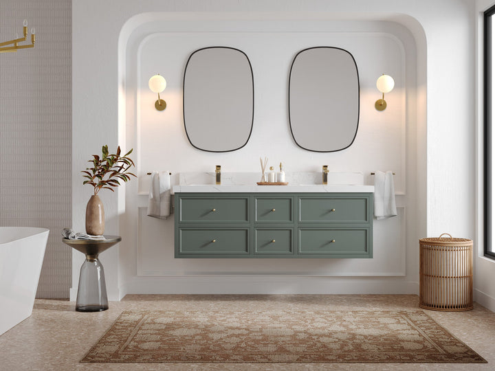 Roswell Floating 60 in. W x 22 in. D Double Sink Bathroom Vanity - photo 4