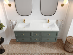 Roswell Floating 60 in. W x 22 in. D Double Sink Bathroom Vanity - photo 28