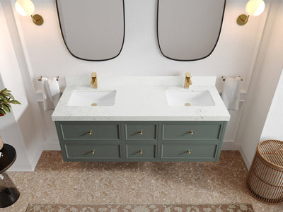 Roswell Floating 60 in. W x 22 in. D Double Sink Bathroom Vanity - Willow Bath and Vanity