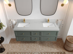 Roswell Floating 60 in. W x 22 in. D Double Sink Bathroom Vanity - photo 12