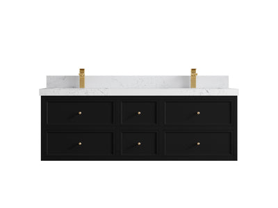 Roswell Floating 60 in. W x 22 in. D Double Sink Bathroom Vanity - Willow Bath and Vanity