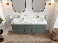 Roswell Floating 60 in. W x 22 in. D Double Sink Bathroom Vanity - photo 36