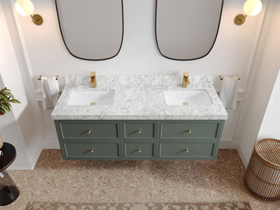 Roswell Floating 60 in. W x 22 in. D Double Sink Bathroom Vanity - Willow Bath and Vanity