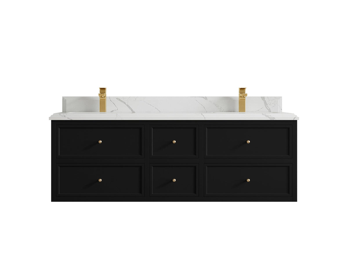 Roswell Floating 60 in. W x 22 in. D Double Sink Bathroom Vanity - Willow Bath and Vanity