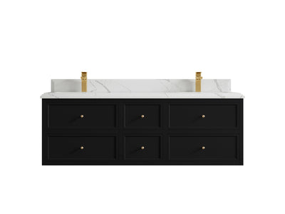 Roswell Floating 60 in. W x 22 in. D Double Sink Bathroom Vanity - Willow Bath and Vanity
