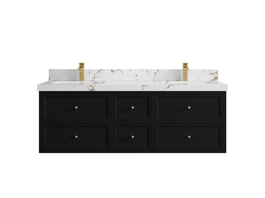 Roswell Floating 60 in. W x 22 in. D Double Sink Bathroom Vanity - Willow Bath and Vanity