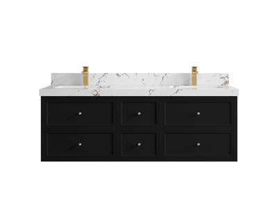 Roswell Floating 60 in. W x 22 in. D Double Sink Bathroom Vanity - Willow Bath and Vanity