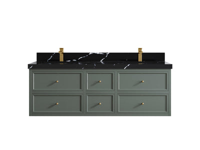 Roswell Floating 60 in. W x 22 in. D Double Sink Bathroom Vanity - Willow Bath and Vanity